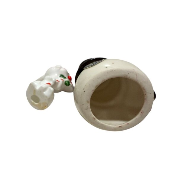 Vintage Ceramic Christmas Snowman & Mouse Miniature Figurines Holiday Decor - Picture 7 of 8